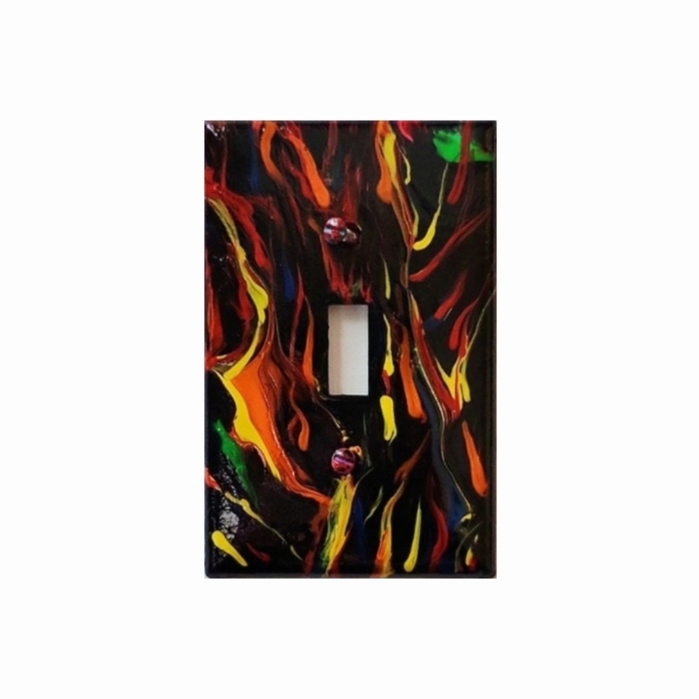 Hand Crafted Abstract Design Single Light Switch Plate